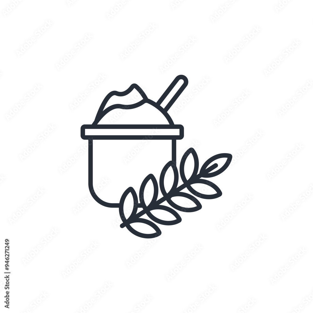 Poster flour icon. vector.editable stroke.linear style sign for use web design,logo.symbol illustration.