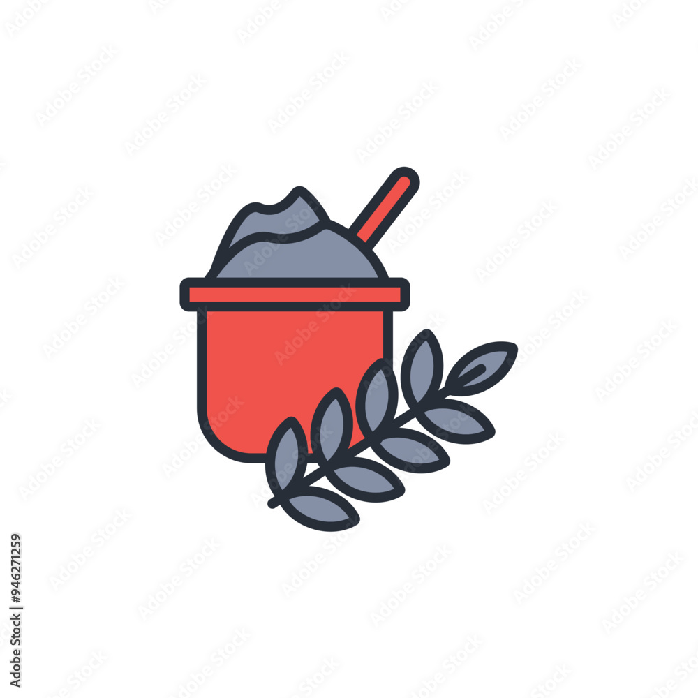 Poster flour icon. vector.editable stroke.linear style sign for use web design,logo.symbol illustration.