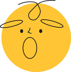 Circle abstract comic Faces with various Emotions