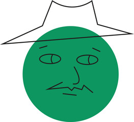 Circle abstract comic Faces with various Emotions