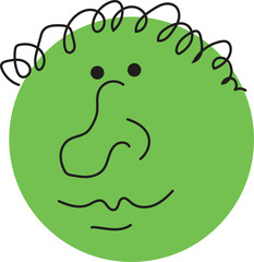 Circle abstract comic Faces with various Emotions