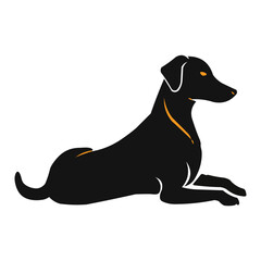 Sitting dog vector art and graphics.