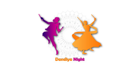Abstract Dandiya night celebration on navratri.vector illustration	