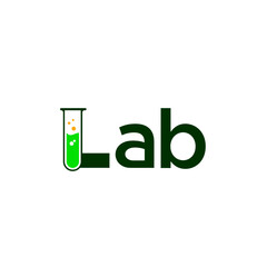 Lab logo letter icon vector isolated design with laboratory glass and alchemist process