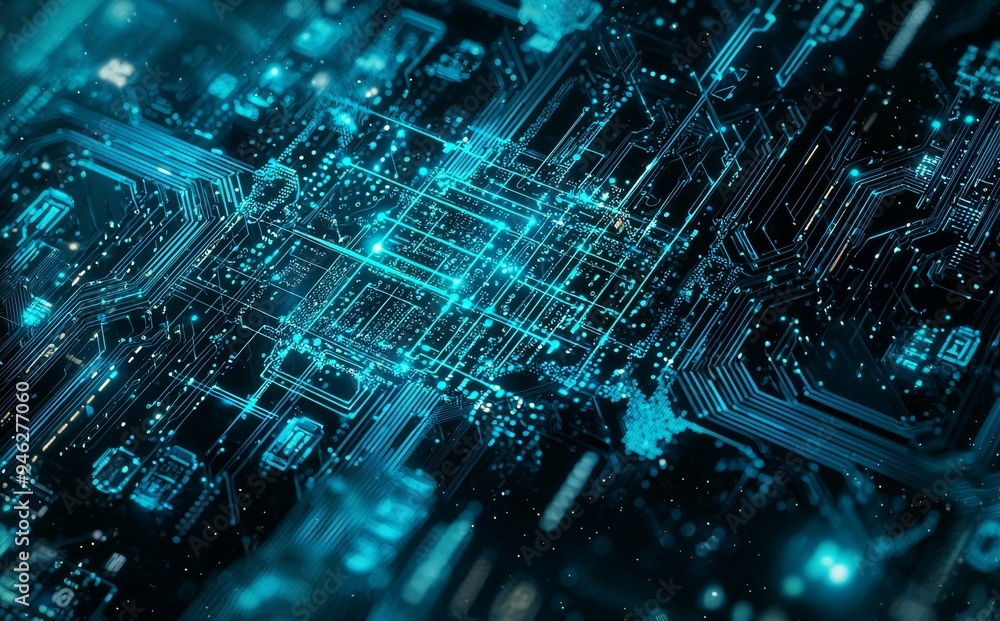 Fototapete a digital innovation concept design background with abstract digits for a hud