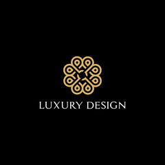 luxury Celtic Greece knot logo ornament gold vector. jewellery  logotype design