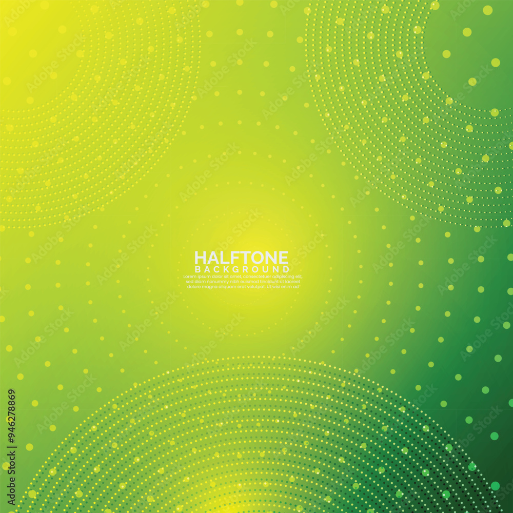 Poster green gradient color halftone line background design. dots abstract background design with gradient 