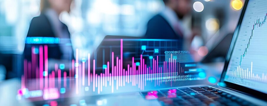 Graph of consistent growth with calm color tones, representing steady economic stability, financial planning visualization