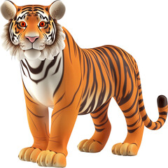 Obraz premium Playful 3D Tiger Illustration