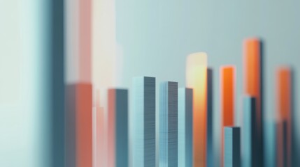 Obraz premium A detailed shot of a 3D stacked column chart representing various financial metrics, with clear labels and a white background, highlighting the depth and comparative data.