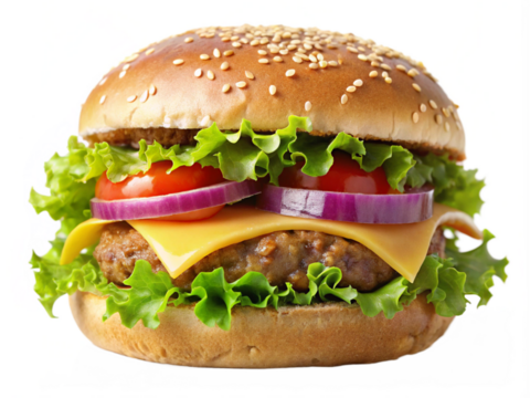 Juicy Burger Illustration Isolated for Graphic Design