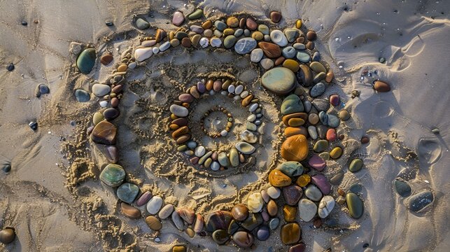Ancient spiral shell fossil, a timeless nature art piece, with intricate patterns on stone texture
