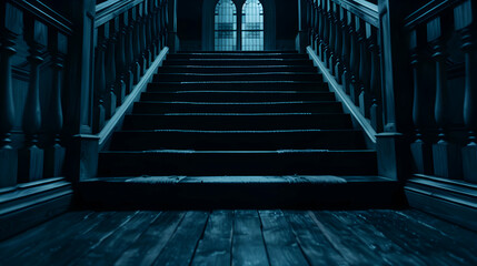 Haunted House With Eerie Dim Lighting Creaking