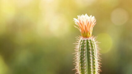 Obraz premium Vibrant Blooming Cactus Close-Up with Blurred Natural Background