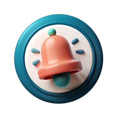 Fototapeta premium 3D Render of a Notification Bell Icon
