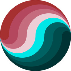 Swirly circle in pink and green