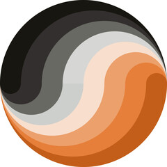 circle of wave in black  and orange