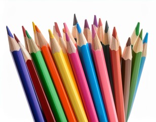 Fototapeta premium Color pencils isolated on white background.