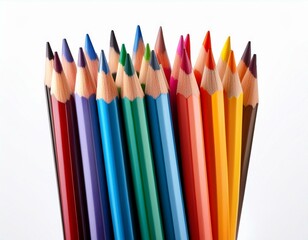 Fototapeta premium Color pencils isolated on white background.