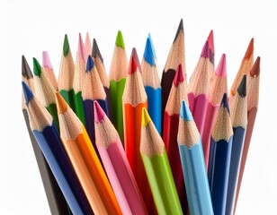 Fototapeta premium Color pencils isolated on white background.
