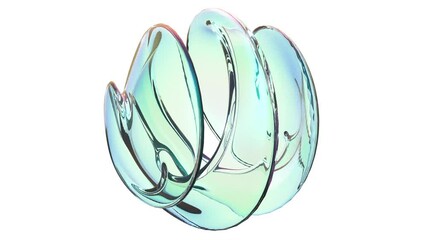 3D holographic abstract object transform endless 4k - Powered by Adobe