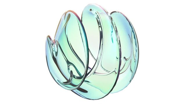 3D holographic abstract object transform endless 4k