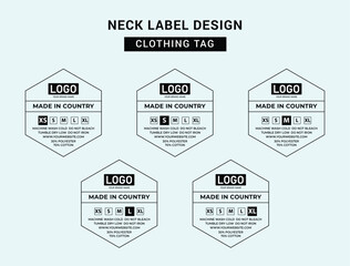 Neck Label Clothing Tag Template Concept Vector or EPS
