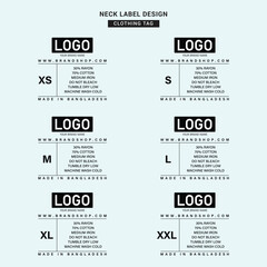 Neck Label Clothing Tag Template Concept Vector or EPS