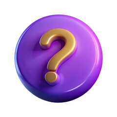Naklejka premium 3D Purple Question Mark Icon