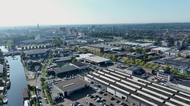 Aerial view of 'De Kop van Isselt' in Amersfoort where new homes are to be built