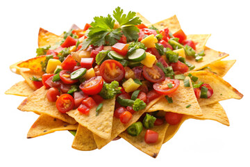 Cheesy Nachos on Transparent Background
