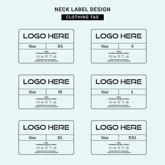 Neck Label Clothing Tag Template Concept Vector or EPS
