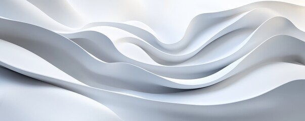 Obraz premium Abstract white fabric folds, soft and flowing.