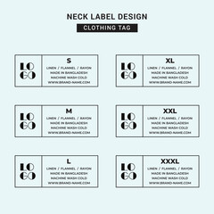 Neck Label Clothing Tag Template Concept Vector or EPS