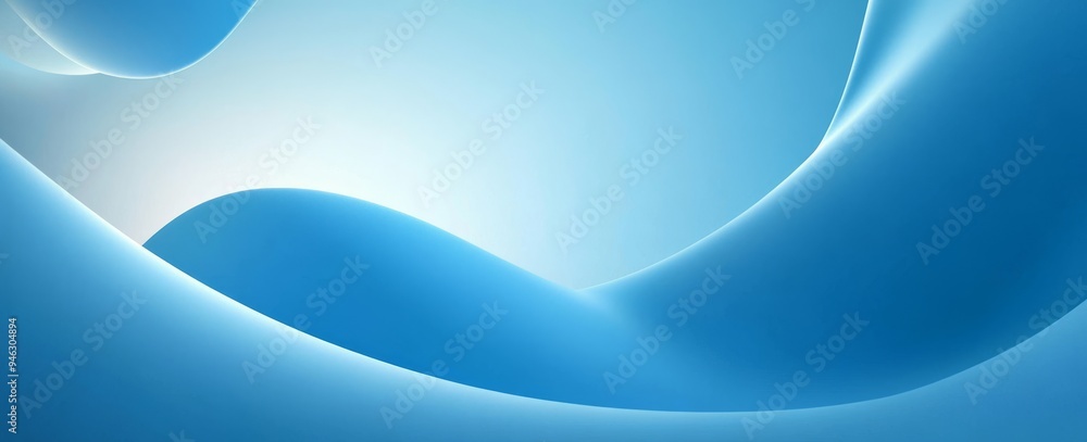 Poster abstract blue wave background with gradient and light