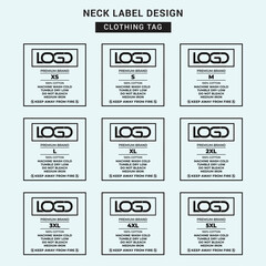 Neck Label Clothing Tag Template Concept Vector or EPS