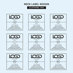 Neck Label Clothing Tag Template Concept Vector or EPS