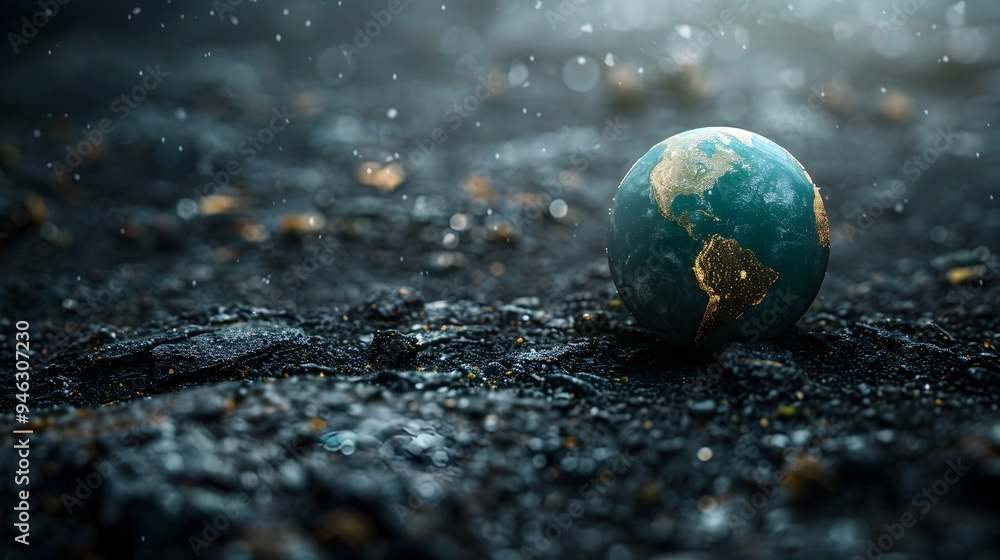 Poster dramatic planet earth with visible tectonic plates showing the dynamic nature of our planet