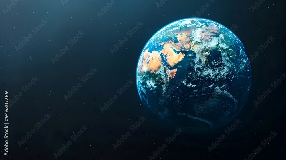 Poster dynamic earth concept with visible tectonic plates and landmasses
