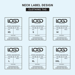 Neck Label Clothing Tag Template Concept Vector or EPS