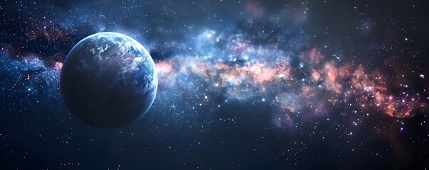 Earth Embraced by the Majestic Arms of the Milky Way Galaxy in a Cosmic Panorama