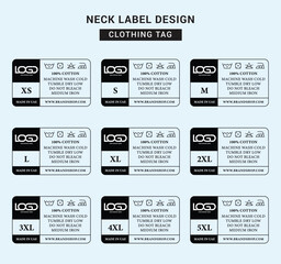 Neck Label Clothing Tag Template Concept Vector or EPS