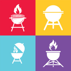 Flat BBQ icon collection