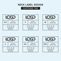 Neck Label Clothing Tag Template Concept Vector or EPS