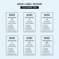 Neck Label Clothing Tag Template Concept Vector or EPS