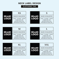 Neck Label Clothing Tag Template Concept Vector or EPS