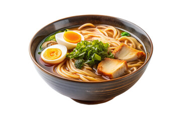 Delicious Ramen Noodle Soup on Transparent Background