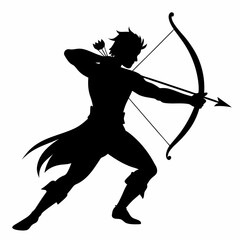 Archery sports and game Black silhouette