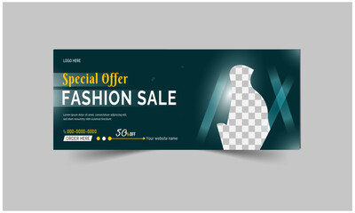 Big sale Facebook cover page design, web banner for new fashion sale.