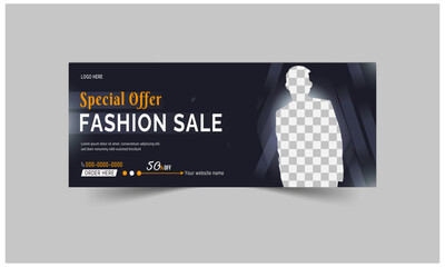 Special offers Facebook cover page design, and web banners for new fashion sales.